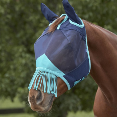 weatherbeeta comfitec deluxe fine mesh mask with ears and tassels