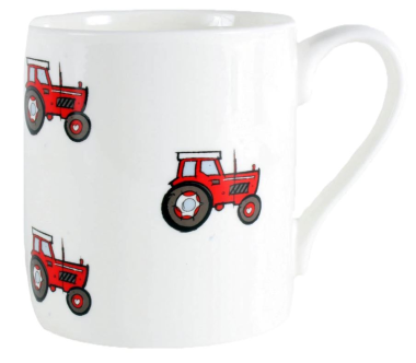 David Aster tractor illustration fine bone china mug