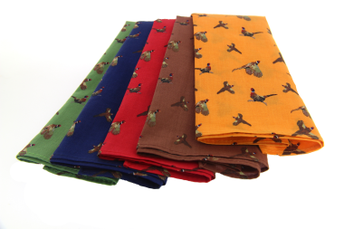 Cotton Pheasant Handkerchiefs - Boxed Set