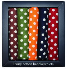 Cotton Polka Dot Handkerchiefs - Boxed Set
