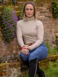 SALE - G&J Ladies cosy roll neck - Green check