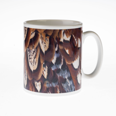 Cock pheasant feather mug