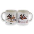Ceramic horse riding mug - Clearing the pole