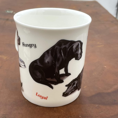 Bryn Parry bone china mug - Black Labrador