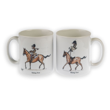 Horse Riding Mug. Rising Trot - Sitting Trot by Bryn Parry