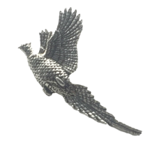 Rising Pheasant Pewter Pin Badge