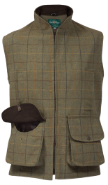 Alan Paine Rutland Tweed Waistcoat - Dark Moss