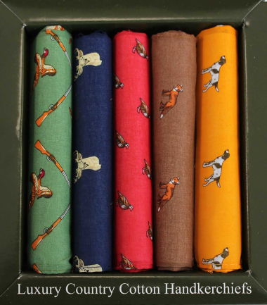 Cotton Country Themed Boxed Handkerchiefs