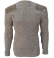Forrester - Crew Neck Woolly Pully Sweater with Harris Tweed patches