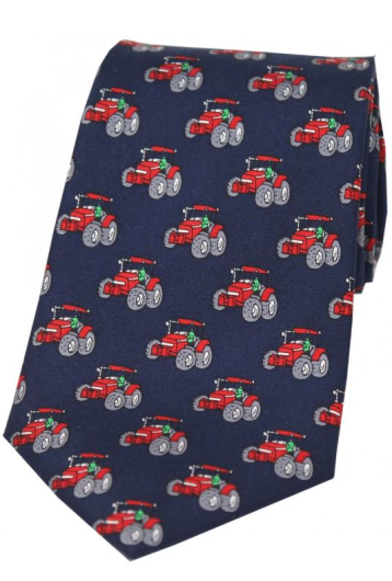 SALE - Red Tractor on Navy Background Tie