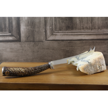 English Pewter Stag Horn Cheese Knife