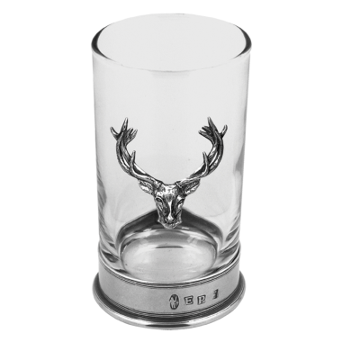 English Pewter Stag Single Hiball Spirit Glass
