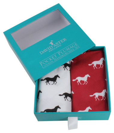 Dalaco Red & White Horse Print Handkerchief Set