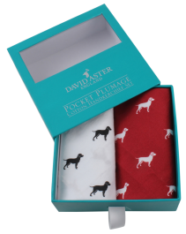 Dalaco Red & White Dog Print Handkerchief Set
