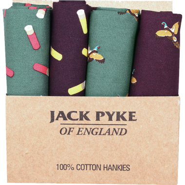 Jack Pyke Four Pack Hankies - Cartridge and Pheasant