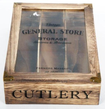 General Store Wooden General Store Cutlery Tray