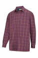 Hoggs of Fife Bramble Micro-Fleece Lined Shirt -Wine Check