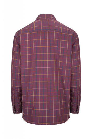 Hoggs of Fife Bramble Micro-Fleece Lined Shirt -Wine Check